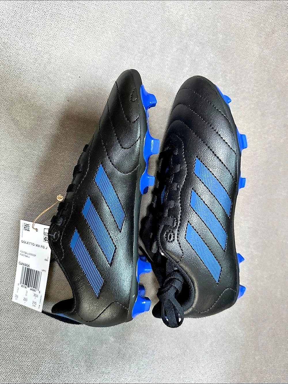 adidas Goletto VIII FG J Soccer Cleats Black & Blue Kids US 3